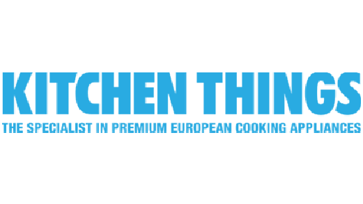 A blue logo for kitchen things the specialist in premium european cooking appliances