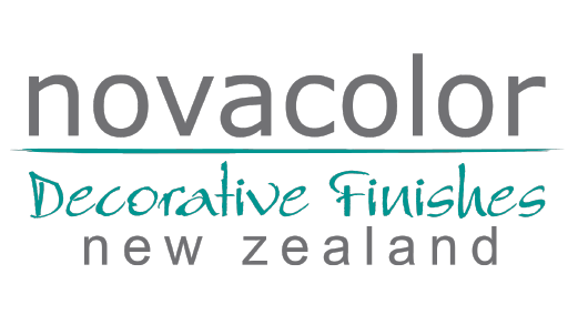 The logo for novacolor decorative finishes new zealand