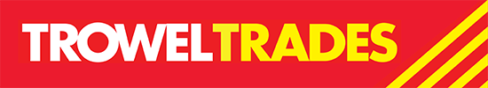 A red and yellow logo for trowel trades