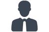 A silhouette of a man in a suit and tie.