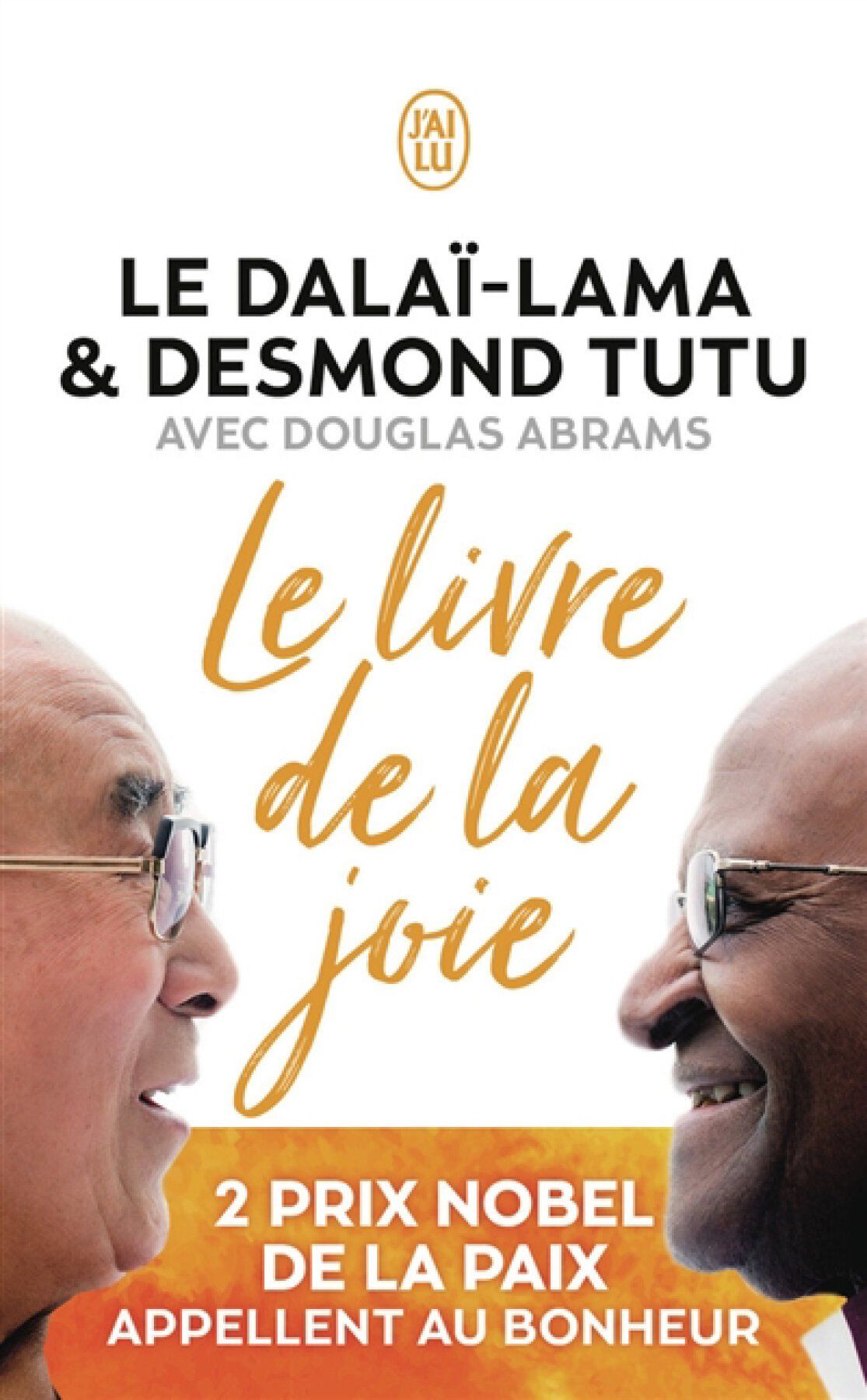 Couverture du livre : le dalaï-lama et Desmond Tutu, intitulé « Le Livre de la Joie », avec Abrams.