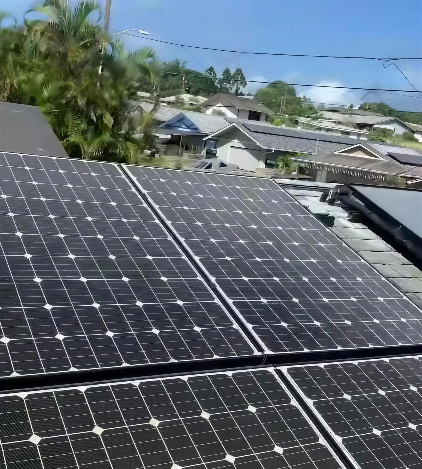 The same residential solar array clean after the rotating brush and filtered water