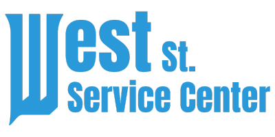 West St. Service Center logo in blue text