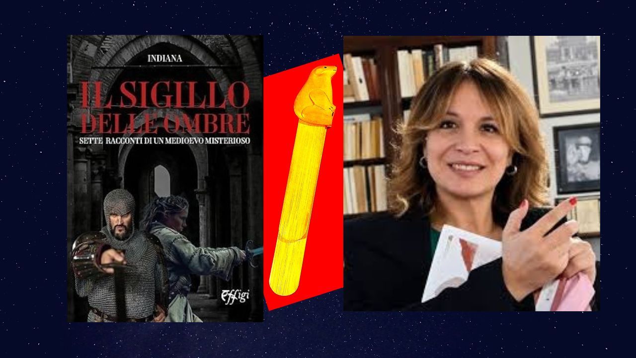 foto cinzia birindelli e cover libro il sigillo delle ombre