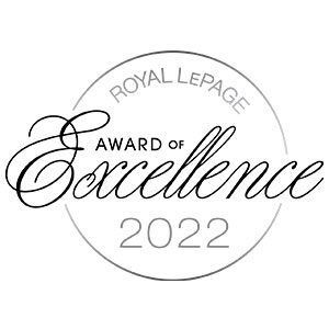 The logo for the royal lepage award of excellence 2022.