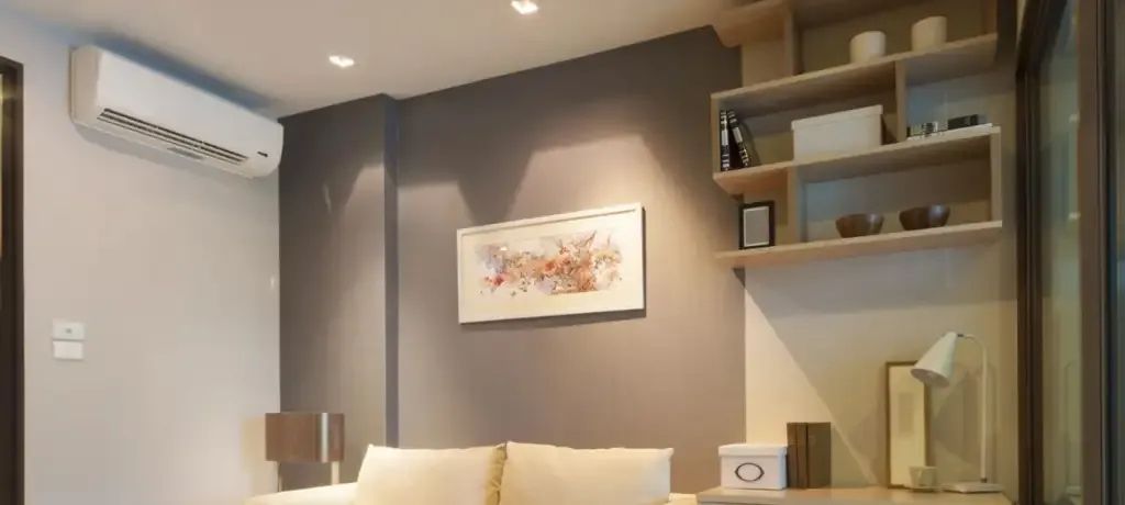 A Living Room with An Air Conditioner — Gordon's Air Conditioning & Refrigeration Services in Caloundra, QLD