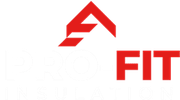 Pro-Fit Insulation — Home Red logo with stylized letter "A" and word "FIT" in red.