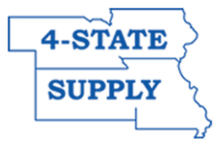 Logo for 4-State Supply with a large blue