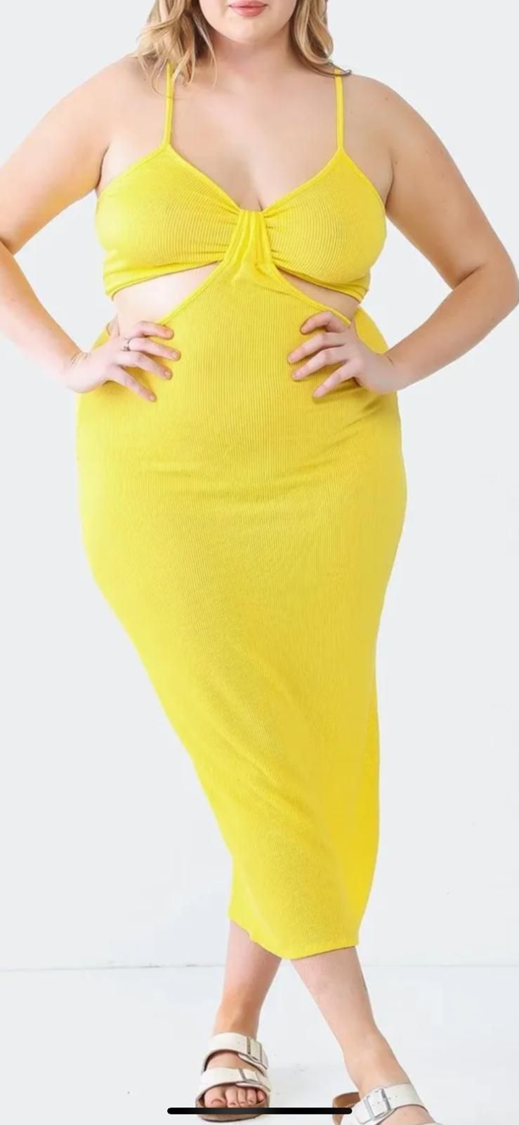 Cut out sleeveless midi dress