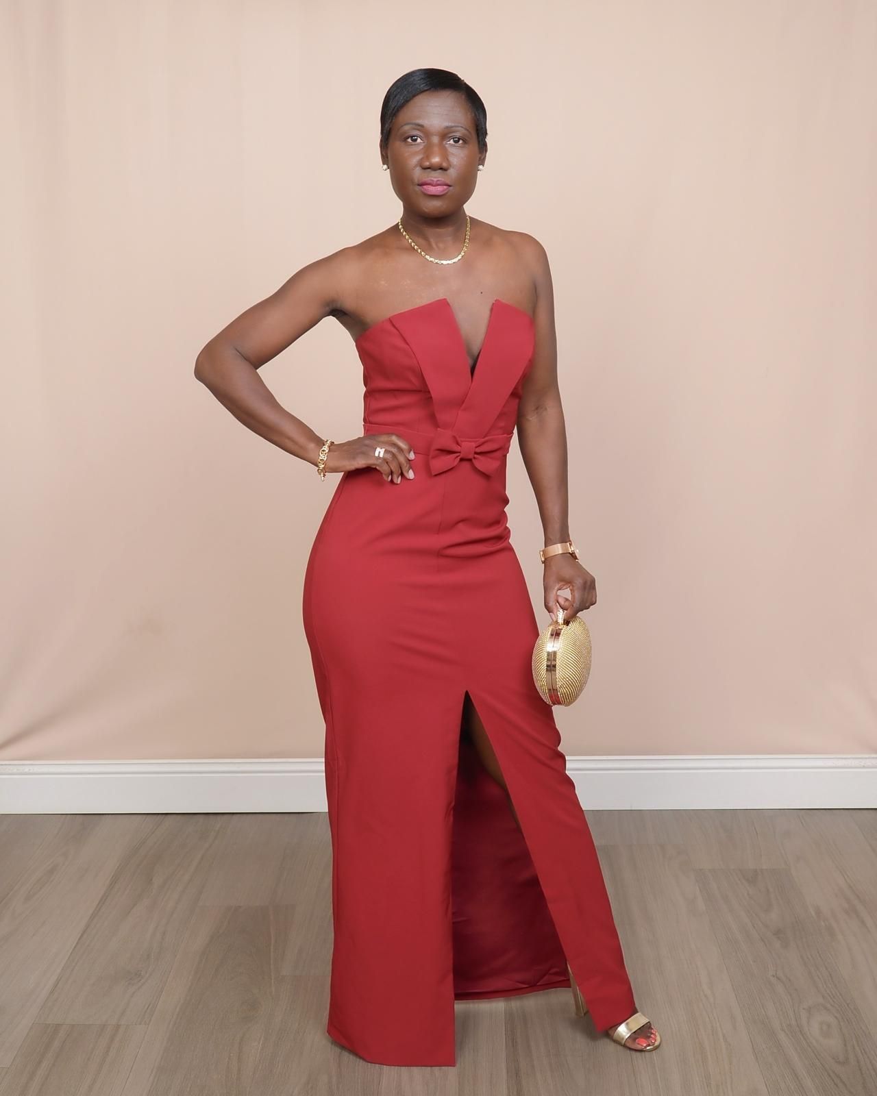 Impress me maxi dress - burgundy