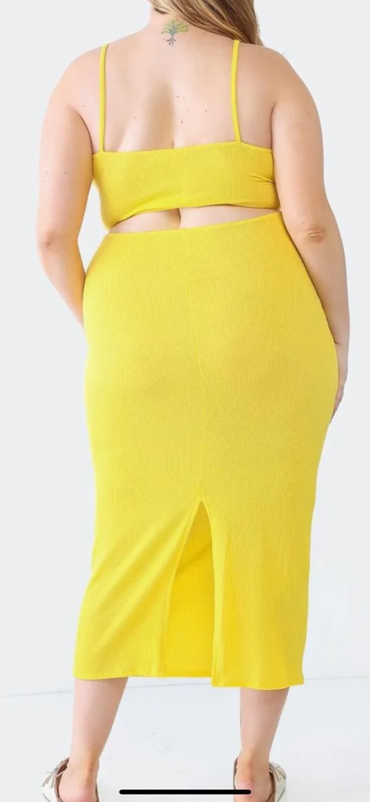 Cut out sleeveless midi dress