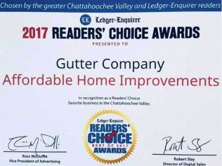 Gutter company is a winner of the 2017 readers ' choice awards for affordable home improvements.