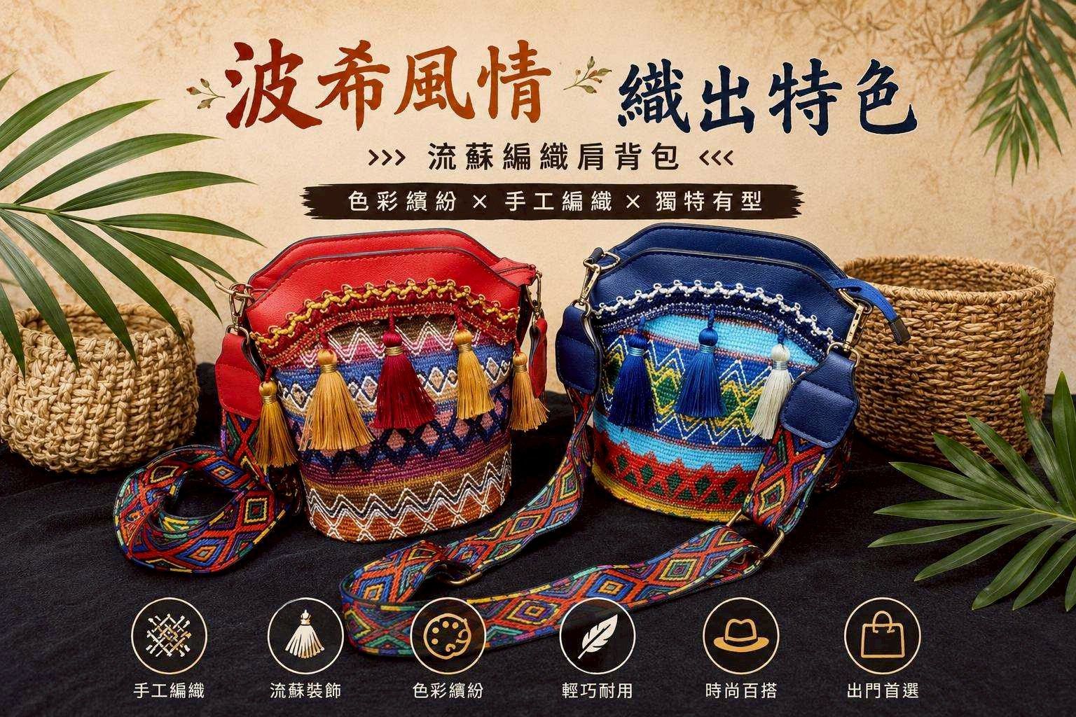 波希米亞流蘇斜包