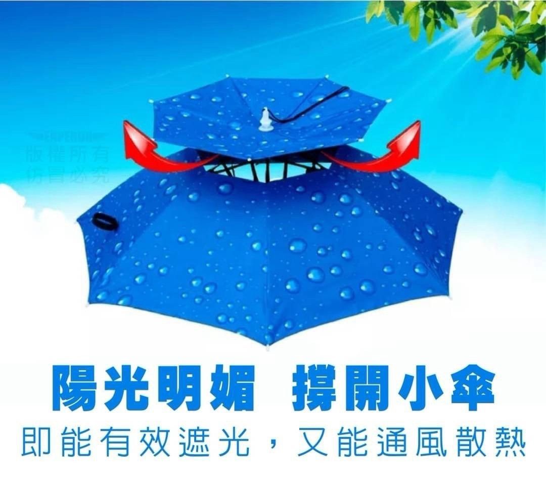 瞬開摺疊防曬傘帽