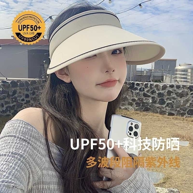 韓系女神顯白防曬空頂帽