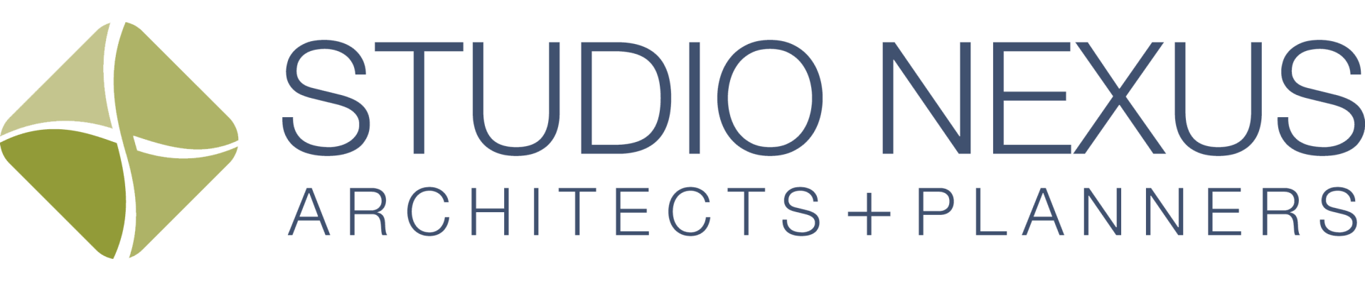 A logo for studio nexus architects and planners