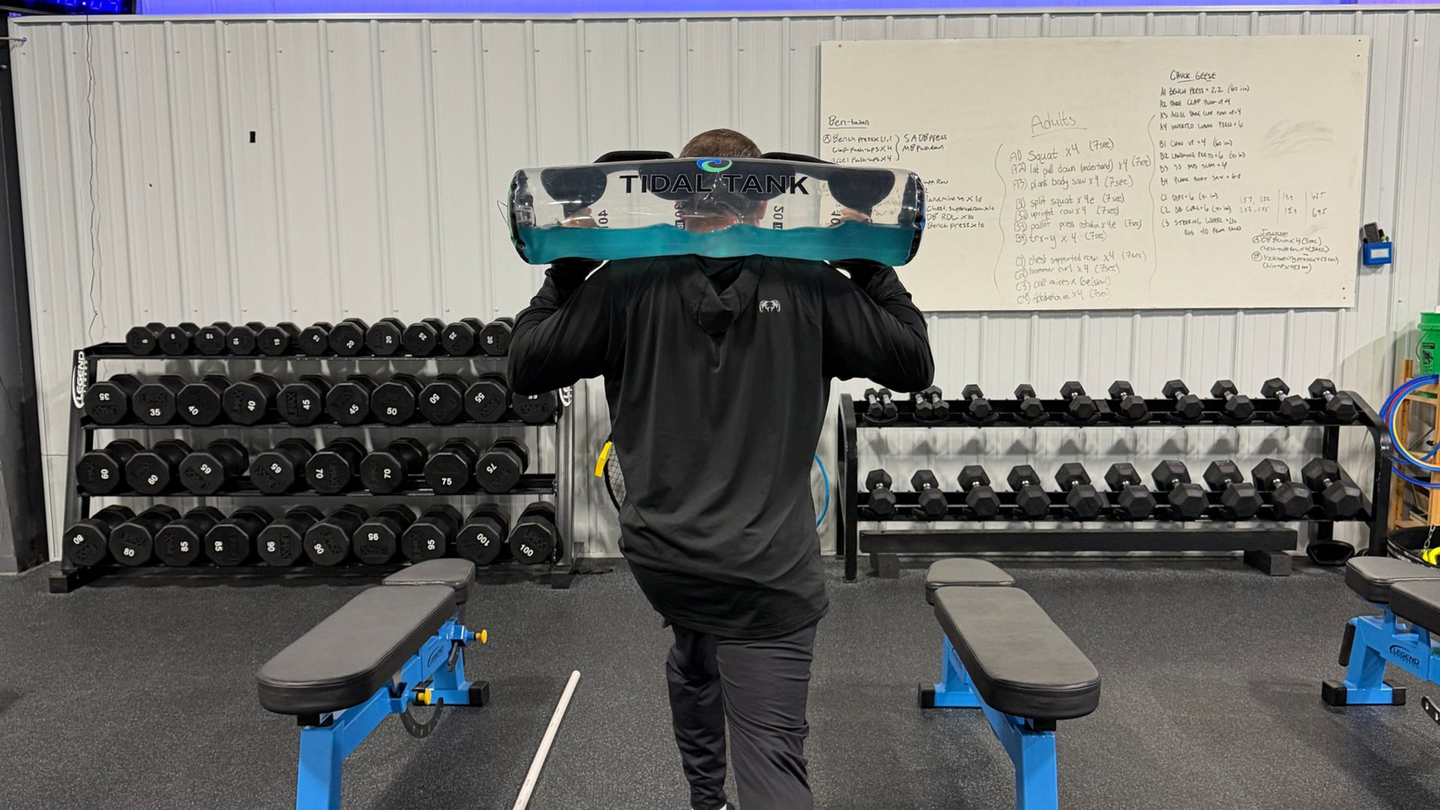 Physical therapy training with water balance