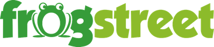 a logo for frog street with a frog on it