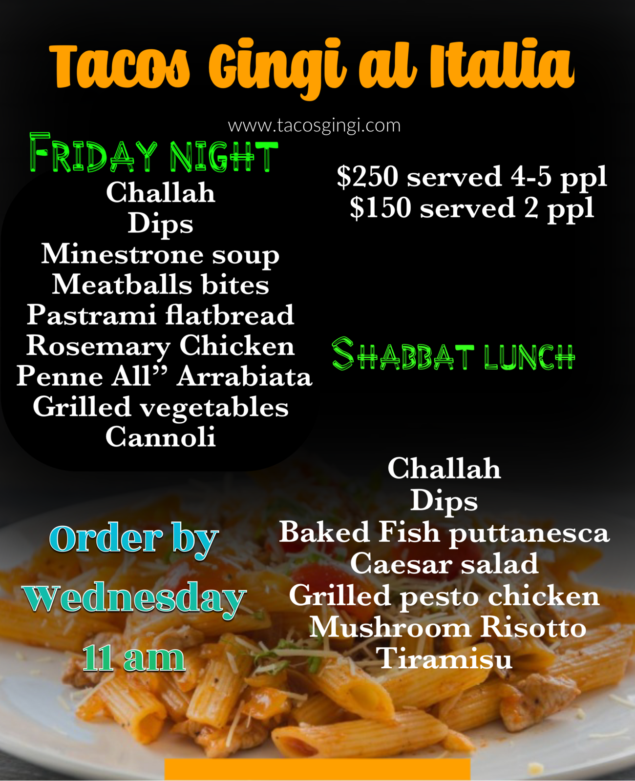 Kosher Mexican Food Lunch, Dinner & Catering Tacos Gingi