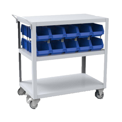 Carrito para picking con gaveteros y espacio para transportas cajas