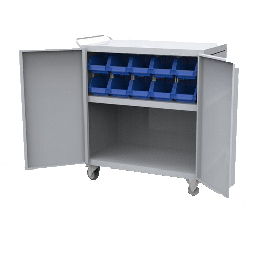 Carrito con gaveteros y espacio para picking