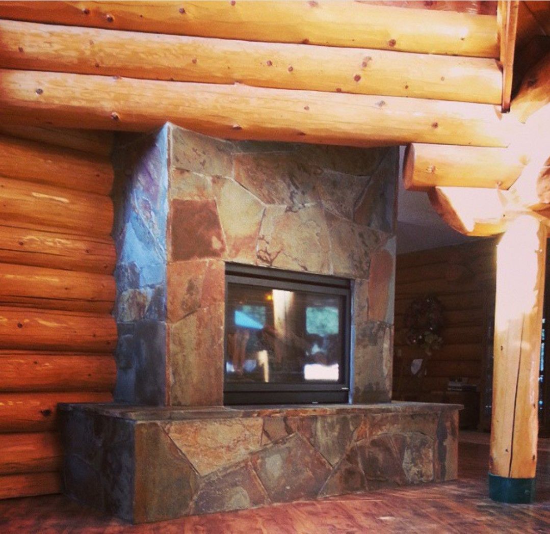 Cabin fireplace