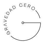 Logotipo con las palabras “GRAVEDAD CERO” formando un círculo con una “G” parcialmente dibujada.