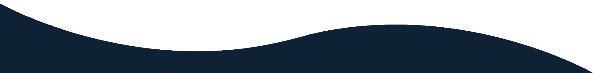 Elemento de diseño ligeramente ondulado de color azul oscuro sobre un fondo blanco.