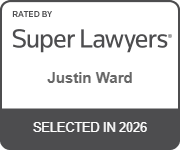 Super Lawyers badge, Justin Ward, selected in 2026.