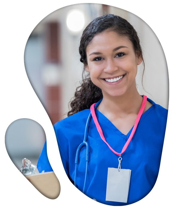 A Community Nurse smiling