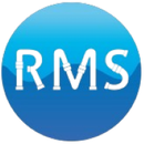 Een blauwe cirkel met het woord rms erop