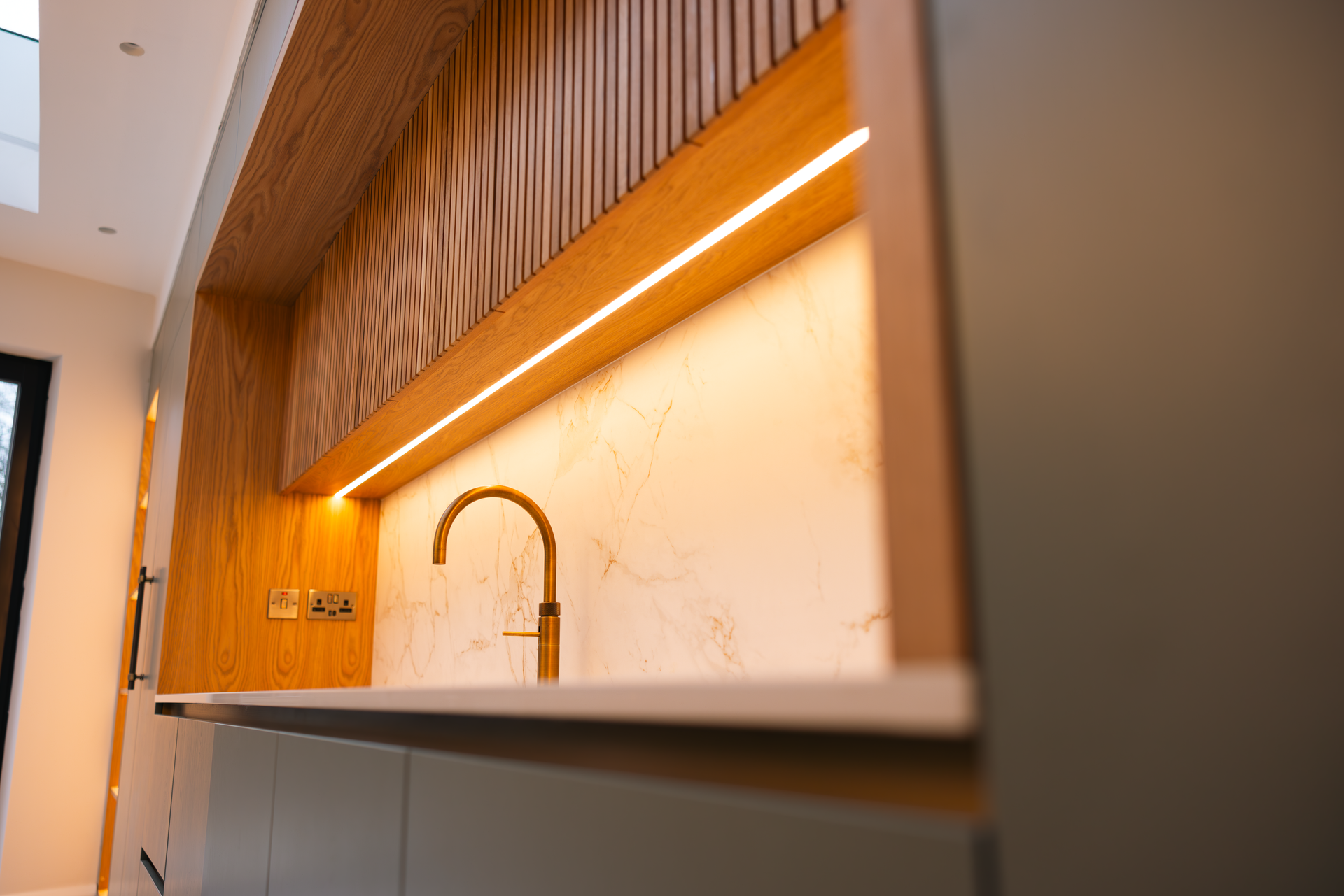 Kitchen with ambient lighting