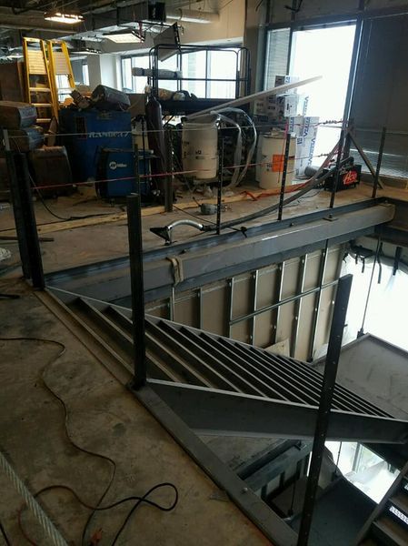 A Metal Staircase in A Building Under Construction