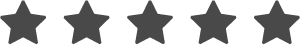 Five gray stars in a row, likely representing a rating system or review.