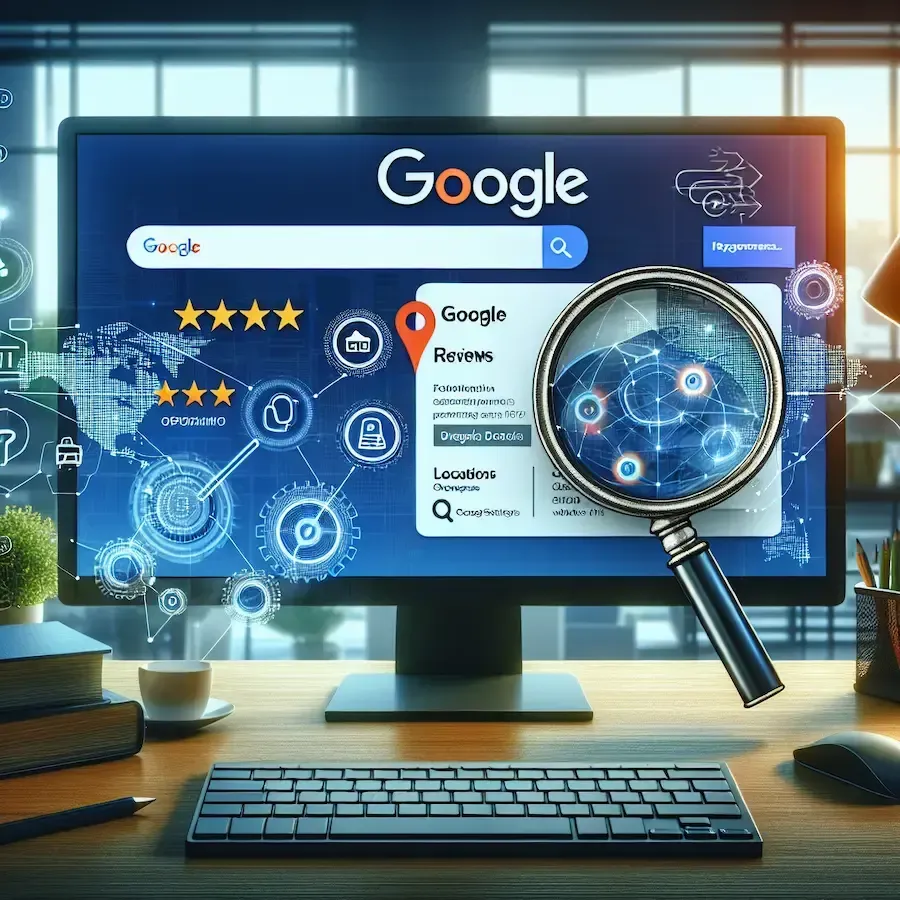 Computer screen showing Google reviews. Florida Coast SEO optimizes your Google Business Profile.