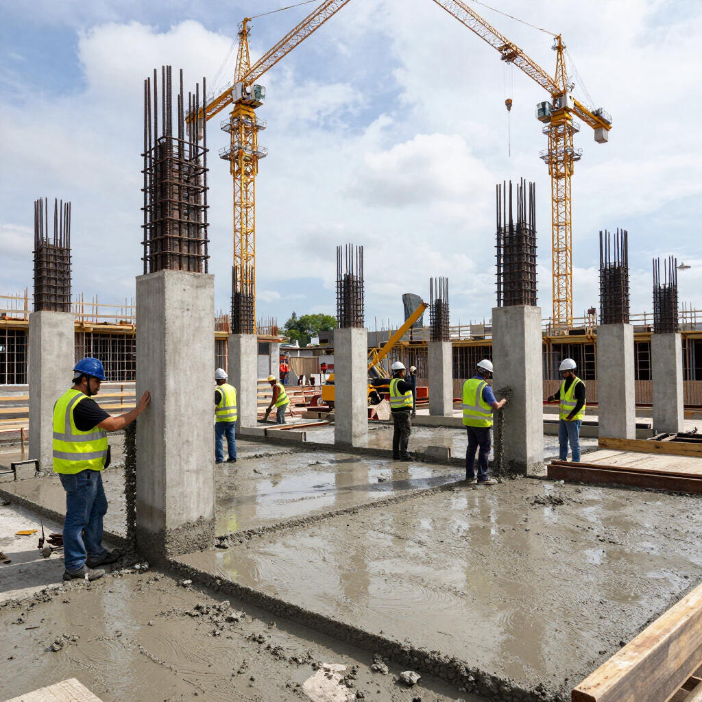 Obra en construcción — hormigón armado