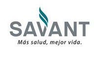 SAVANT logo in gray with teal accent, tagline “Más salud, mejor vida.”