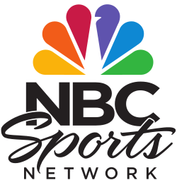 NBC Sports Network logo: Rainbow-colored peacock above