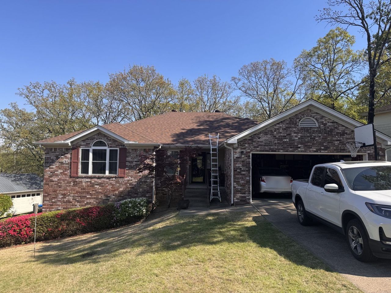 New Atlas Pinnacle shingle roof installed by Rumble Roofing after a storm claim in Sherwood, Arkansas