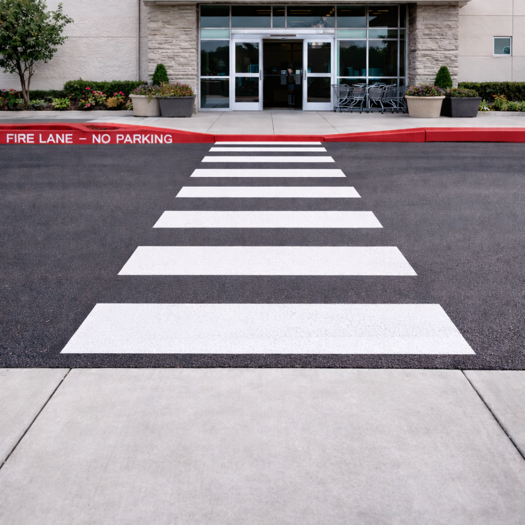 crosswalk and fire lane striping MN safety markings