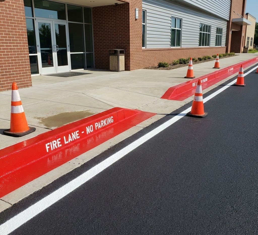 fire lane restriping Brooklyn Park improves curb visibility and compliance