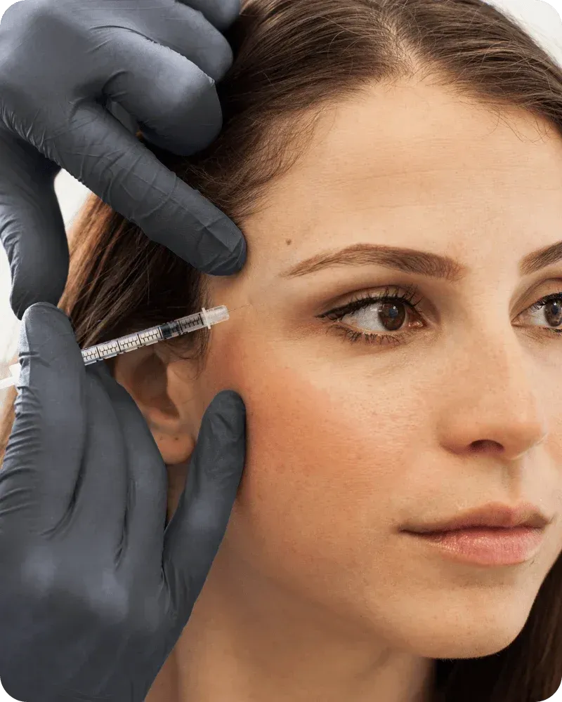 women receiving xeomin injection to reduce crows feet