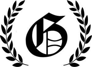 A logo for funeral care with a laurel wreath and stars.