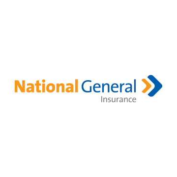 National General Insurance logo with orange and blue text and a forward-facing arrow.
