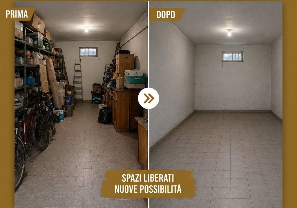 Confronto tra il garage disordinato 