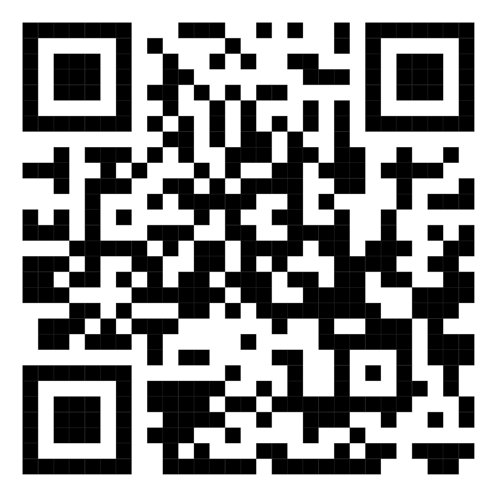 A black and white qr code on a white background.