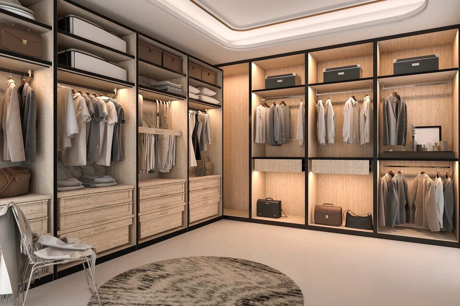 A room with a wooden wall and a wooden floor.
