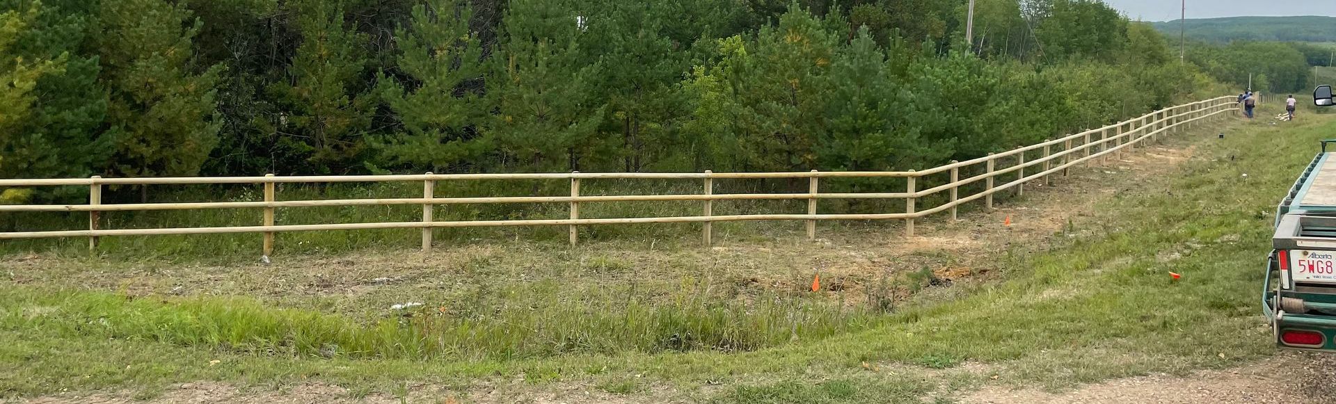 wooden farm fencing