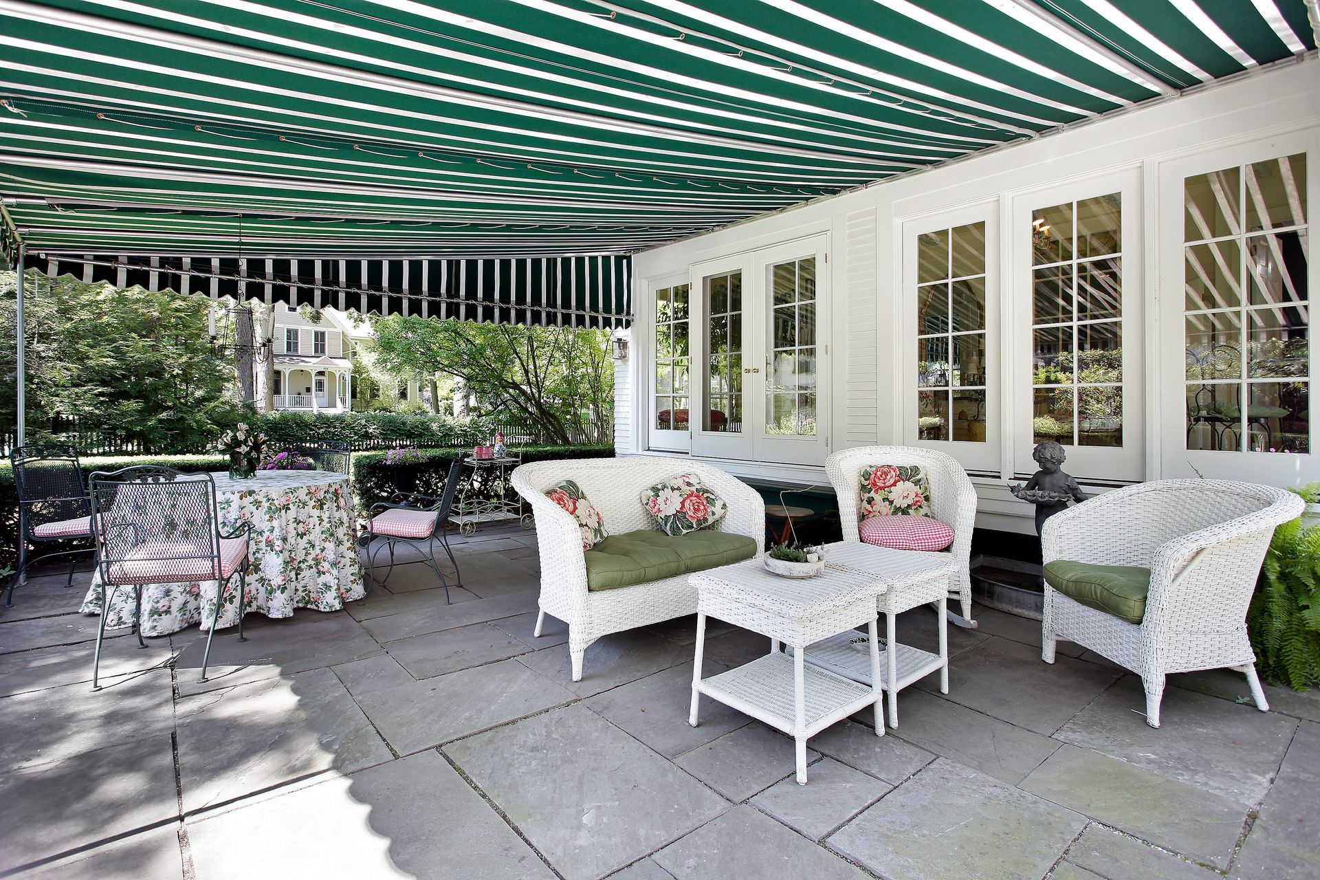Green Awning in Patio