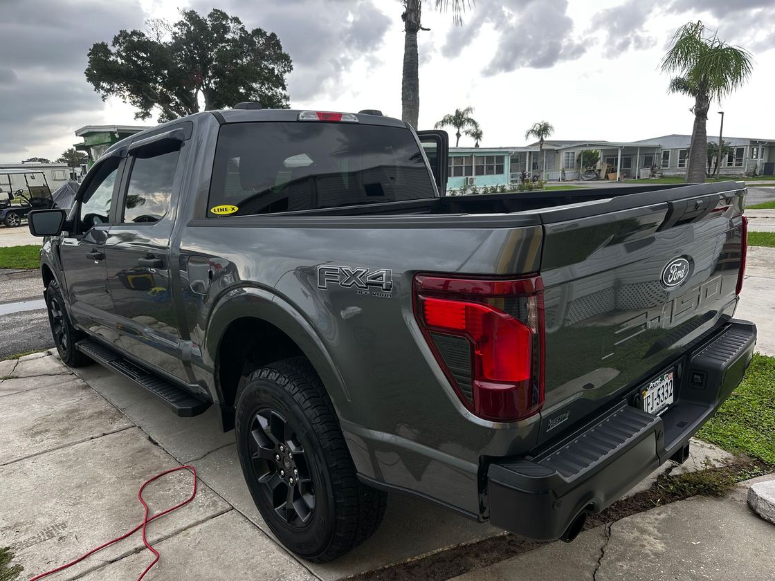 Detailer performing paint correction with dual-action polisher